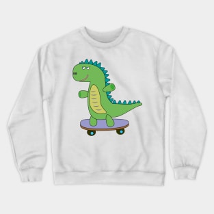 Sweet dino skateboard, dinosaur, skating kids Crewneck Sweatshirt